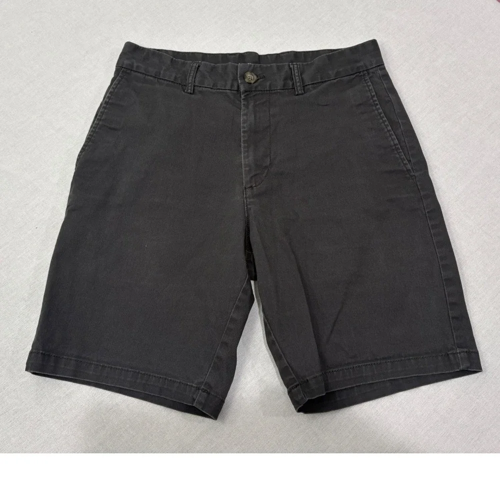 Old Navy Men Slim Built In Flex Charcoal Gray Chino Flat Front Shorts Size 30